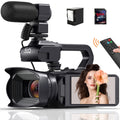 DINGETU 6K 64MP Video Camera Camcorder, 18X Digital Zoom IR Night Vision Vlogging,4.0" Touch Screen Digital Camera with WiFi, Microphone, 64G SD Card, Remote Control, Cameras for Photography, Cameras