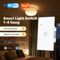 MOES Smart Switch Wifi White Touch Wall Switch No Neutral Wire Required Works with Alexa Google Home App Control Timer Function 110V Single Pole No Hub Easy Install