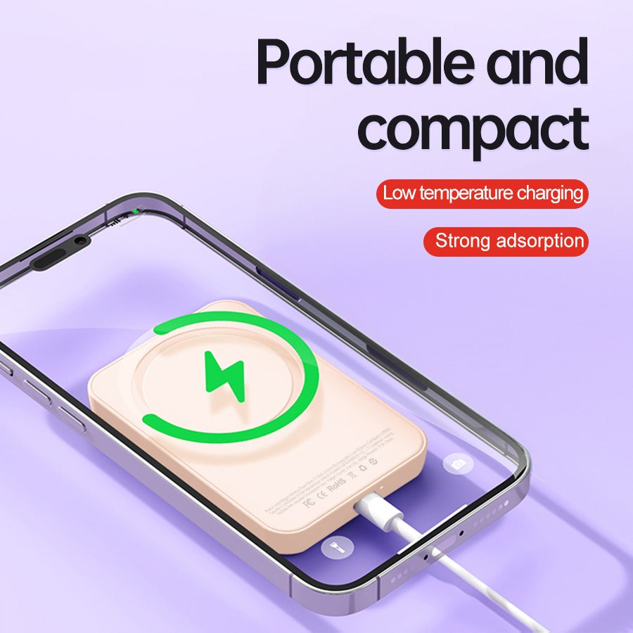 Winsway 5000mAh magnetic mini mobile power bank, supports PD and QC 3.0 fast charging, colorful and versatile, suitable for iPhone 17/16/15/14/13 series