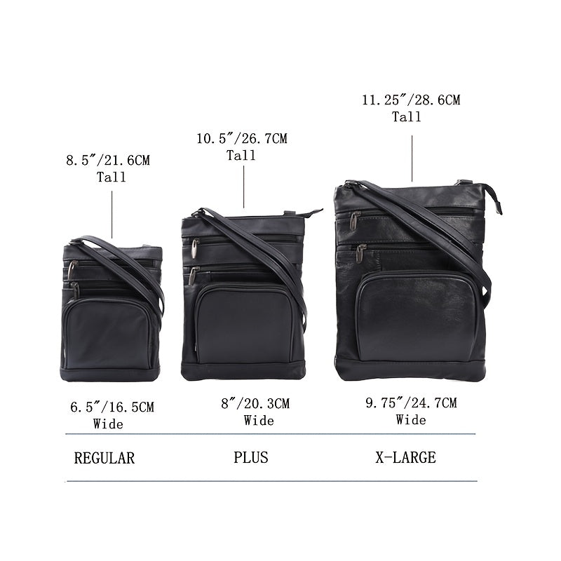 Genuine Leather Shoulder Bag, Super Soft First-layer Cow Leather Crossbody Bag, Multi-functional Smartphone And Computer Storage Bag, 3 Sizes And Many Colors