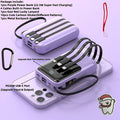 [Outdoor Travel Battery] 10000mAh Mini Cute 5W/15W/22.5W Super Fast Charging Multifunctional Power Bank, Large Capacity Rechargeable Portable Mobile Phone Charger, Built-in 4 Cables, Ultra-Bright LED Lights, Outdoor Travel Battery Packs, Digital Display,
