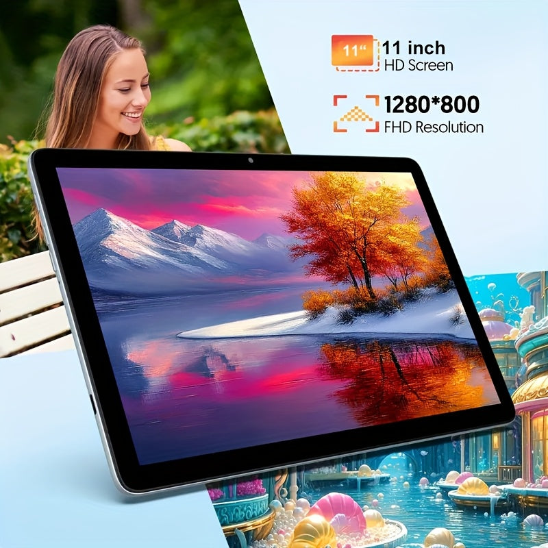[2in 1 Tablet PC] 2in 1 Android 15 Tablet Latest Tablets, 11 Inch Tablet 12GB RAM 128GB ROM, 2in 1 Tablet with Keyboard, Case, Stylus, Long Battery Life, Tablet PC, 5G Wifi, 8MP+20MP Dual Camera, 1280 * 800 FHD IPS Screen, Tablet, Pad