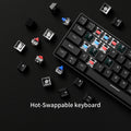 Hot Swappable Blue Switch Red Shaft 61-Key Mechanical Wired 60% Mechanical Gaming Keyboard, RGB Backlight Keyboard, Portable Mini Keyboard, Suitable for Windows Laptop, Cyan Axis