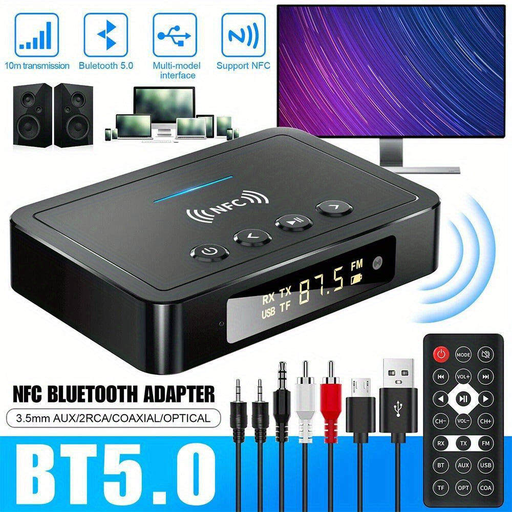 Wireless Transmitter Receiver, Wireless 3.5Mm Adapter, AUX NFC to 2 RCA Audio