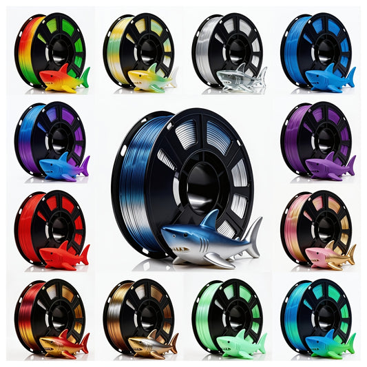 PLA 3D Printer Consumables In Single Color, Double Color, Triple Color, And Rainbow Series, 0.56lb/0.41lb, Neatly Wound, with A Diameter Of 1.75mm +/- 0.02mm for High Precision, Suitable for Most 3D Printers, Smooth Printing, Vacuum Packaging