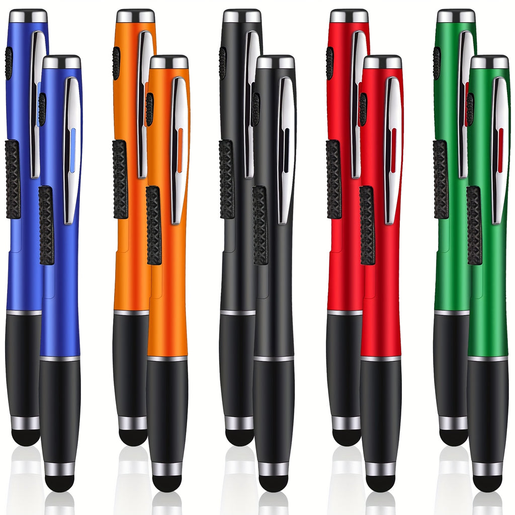 10pcs Stylus Pens With Light 2-in-1 Multi-Function Touch Screen Pens LED Light Pens Ballpoint Pens For Smartphones Tablets PC Pads Stylus Light Pens For Homes Offices Writing In The Dark