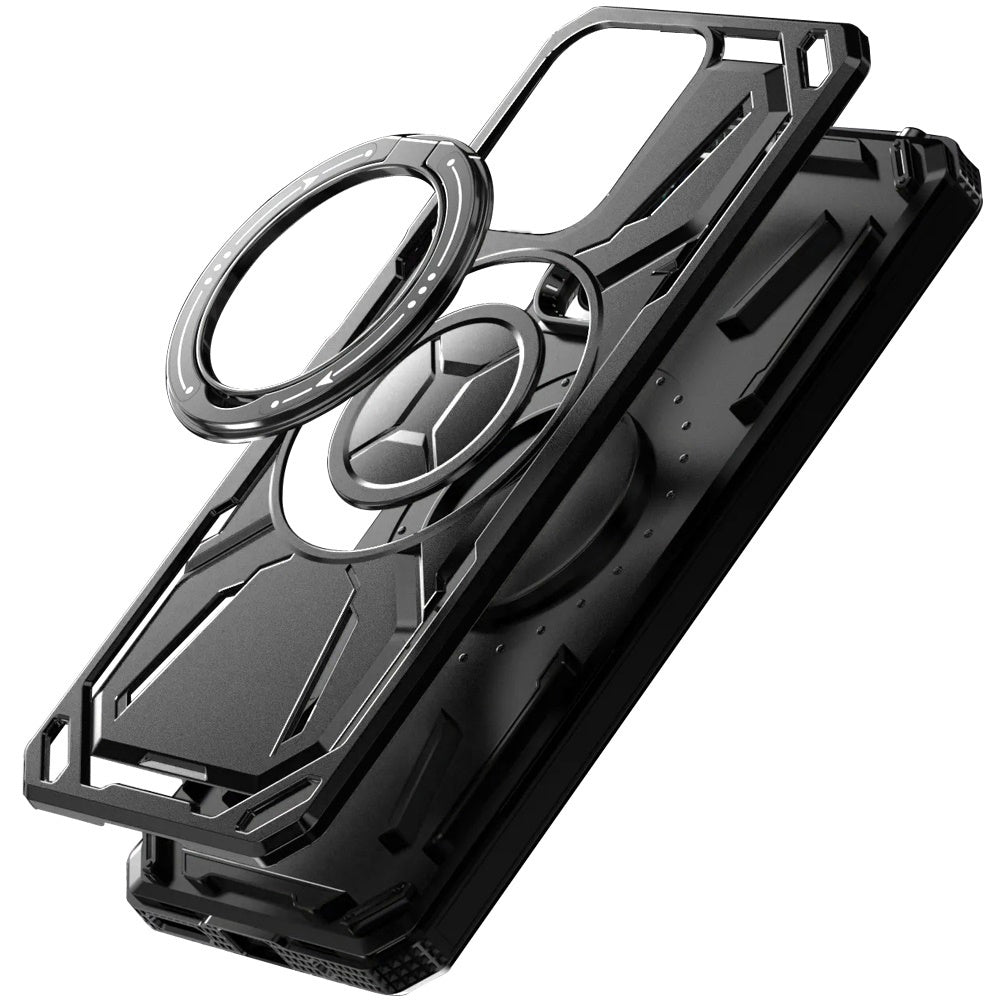 For Motorola Moto G Power 5G 2025 Phone Case, with Tempered Glass Screen Protector, Magnetic Circle Protective 360 Rotatable Magnetic Ring Stand Cover