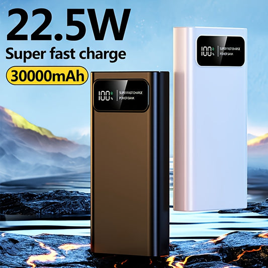 30000mAh Large-capacity Mobile Phone Power Bank, Bidirectional Fast Charging, Outdoor Emergency Power Backup Battery Pack, Portable Power Supply, Ultra-fast Charging, Supports Simultaneous Charging Of Multiple Devices, Holiday Gift, Christmas Gift