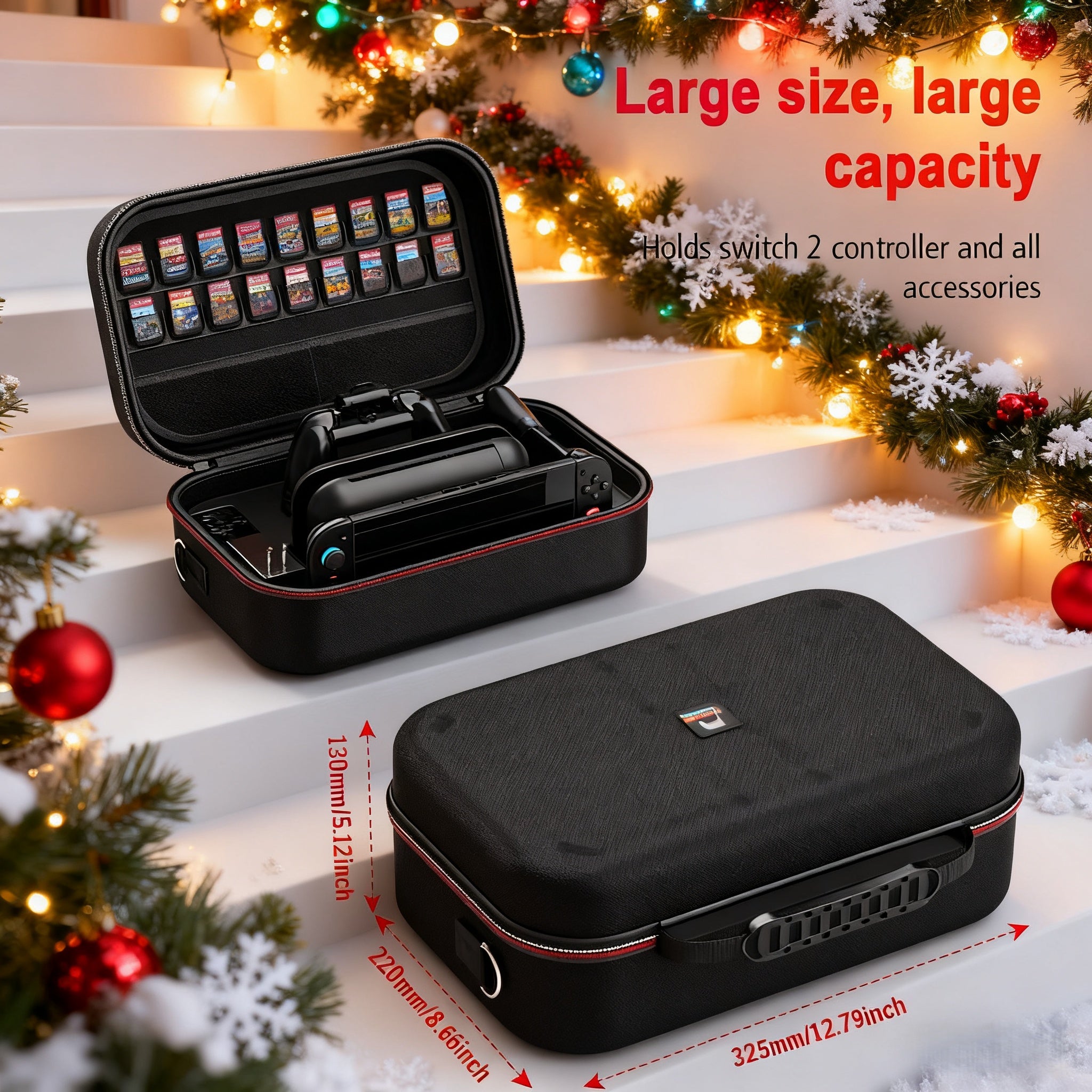 Extra Large Capacity for switch 2 Storage Bag, Made Of Durable Nylon Material, With Built-in Card Slot And Portable Shoulder Strap, Suitable For Switch 2 Game Accessories, Perfect Gift For Lovers And Ramadan