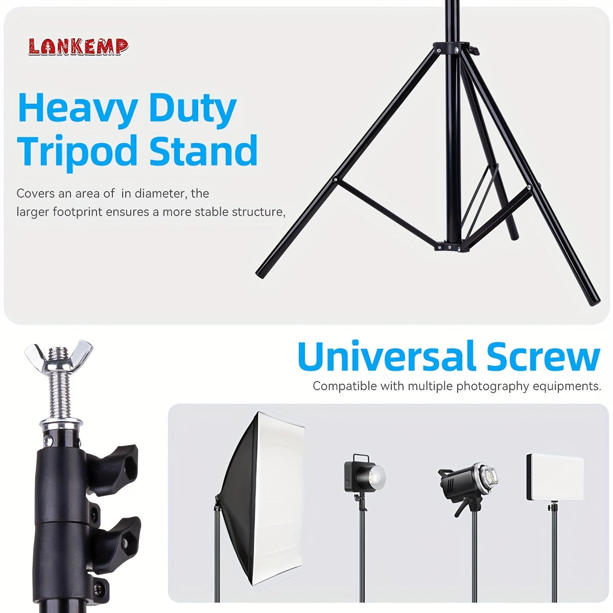 LANKEMP 7x7ft Background Stand for Photoshoot, Adjustable Backdrops Stand for Parties, Photography, Photo Booth, Projector Screen, Movie Screen, Portraits, StreamingPhotobooth Props