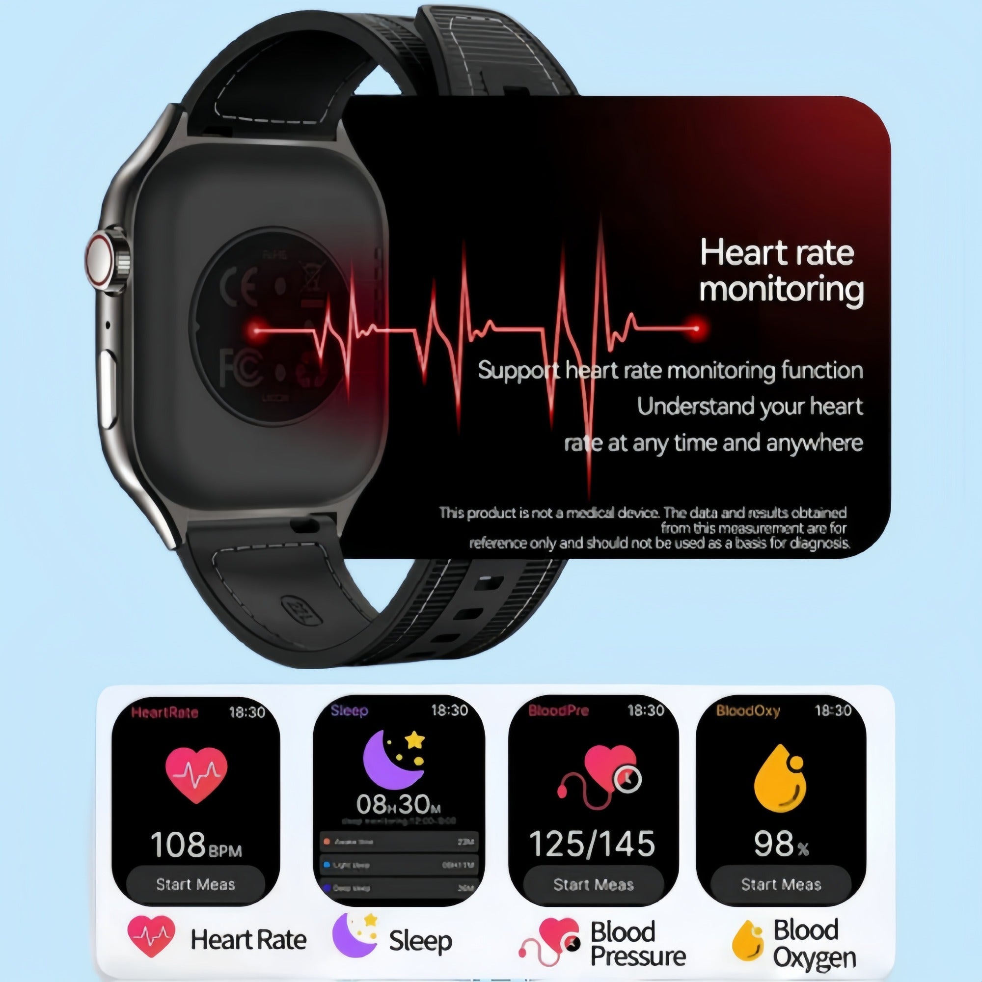 [Valentine'S Day Gifts] 2.01-Inch Curved Screen Ultra-Thin Smart Watch for Men And Women, Featuring SMS Notifications, Call Reminders, Music Control, And Health Monitoring. Compatible with Android And Phone