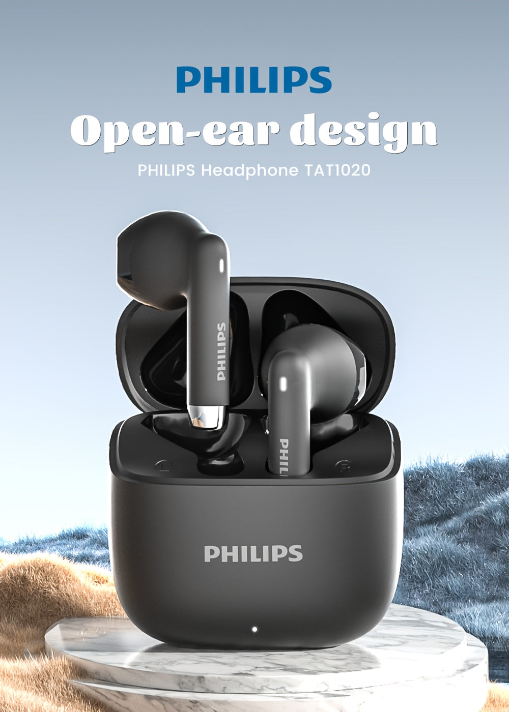 PHILIPS 2025 Wireless Earbuds - New Upgrade V6.0, Low Latency, Long Battery Life, Sound Isolation, with Mic for Gaming, Sports, And Music