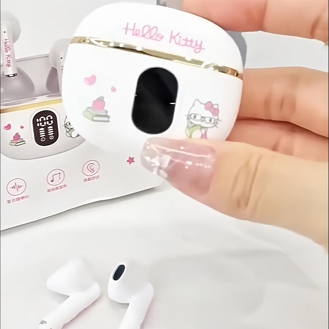 [Authorized] Headphones., Kuromi, Pompompurin, Genuine Open-Fit Wireless Earbuds, Experience 360° Environmental Awareness And All-Day Comfort. Suitable for Sports/Casual Use. Intuitive Touch Control. with Real-Time LED Digital Charging Case