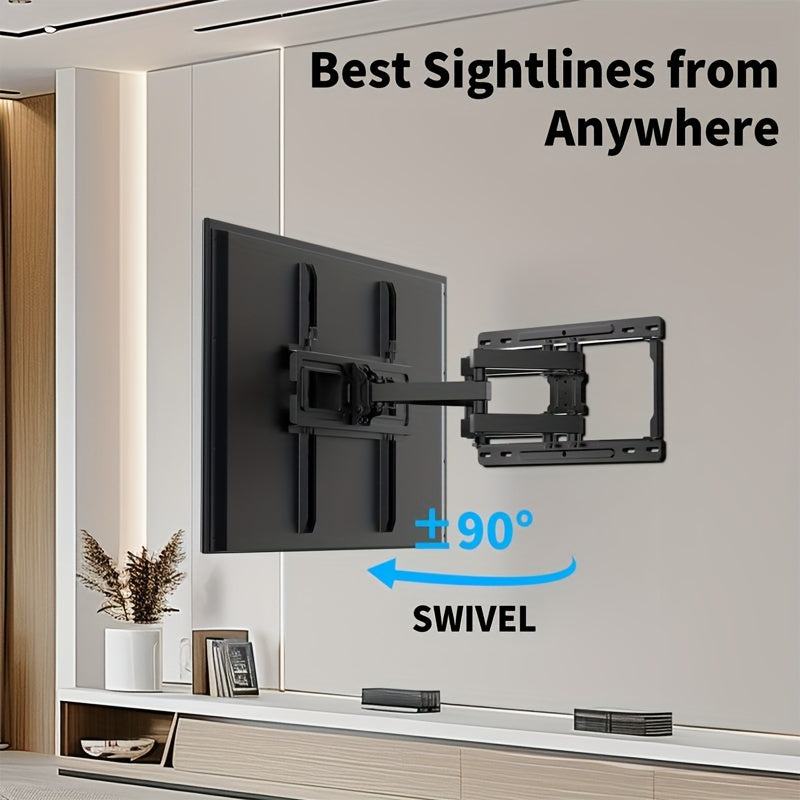 Full Motion Tv Wall Mount | Articulating Arms, Swivel, Tilt, And Rotation For Most 37-75 Inch Oled, Lcd, Led Flat And Curved Tvs, Max Vesa 600X400Mm, Extends To 24-Inch Wood Studs, Supports Up To 132 Lbs