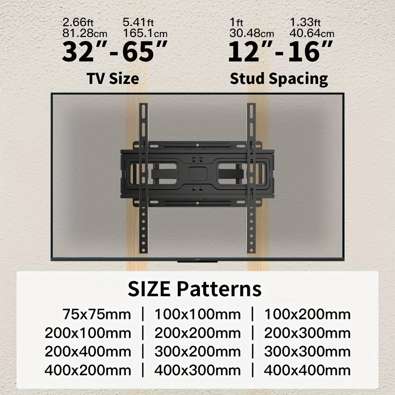 Full Motion Tv Wall Mount | Articulating Arms, Swivel, Tilt, And Rotation For Most 37-75 Inch Oled, Lcd, Led Flat And Curved Tvs, Max Vesa 600X400Mm, Extends To 24-Inch Wood Studs, Supports Up To 132 Lbs