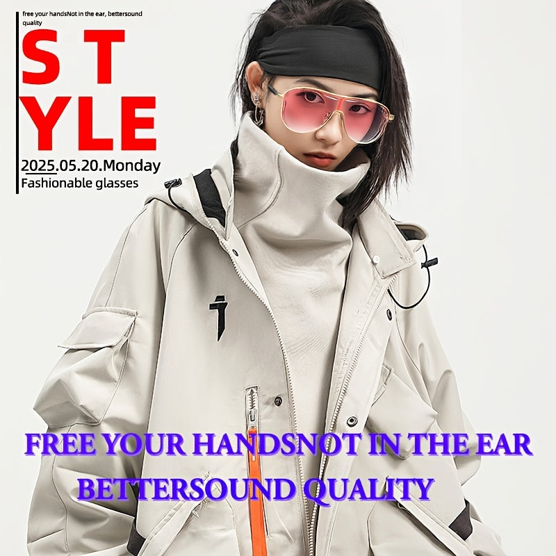 New Smart Audio Glasses with Stereo Sound Quality, Touch Control Adjustment, Clear Call Quality, Intelligent Noise Reduction, Type-c Charging, Rechargeable Battery, Ultra-long Standby Time, Fashionable And Stylish, Suitable for Travel