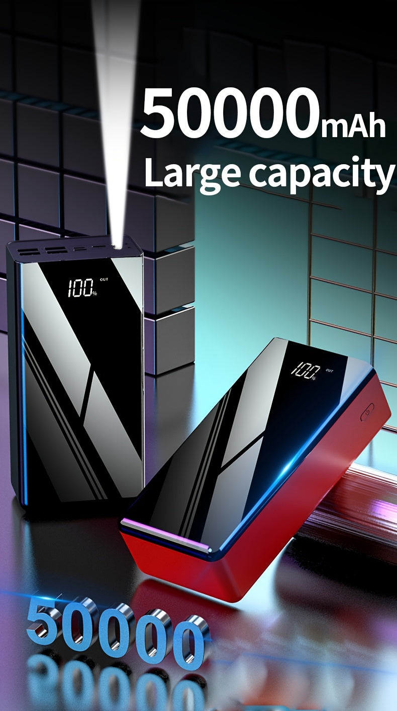 [50000mAh Power Bank] 50000mAh Ultra-High-Capacity Power Bank | Portable with LED Flashlight, Power Display, Multiple Ports | Fast Charging for Smartphones, Devices