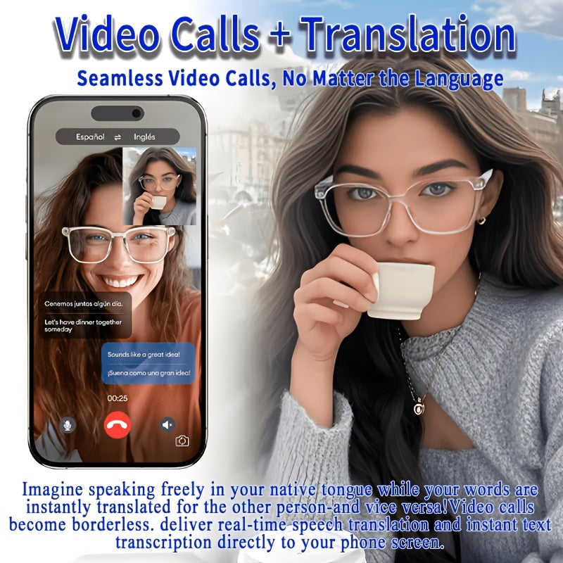 AI Smart Glasses: Smart Glasses That Support Real-time Translation In 160 Languages. These New Multifunctional Audio Glasses Feature Built-in Microphones And Speakers, Delivering High-definition Voice Calls And Hi-Fi Music Quality. They Offer Music