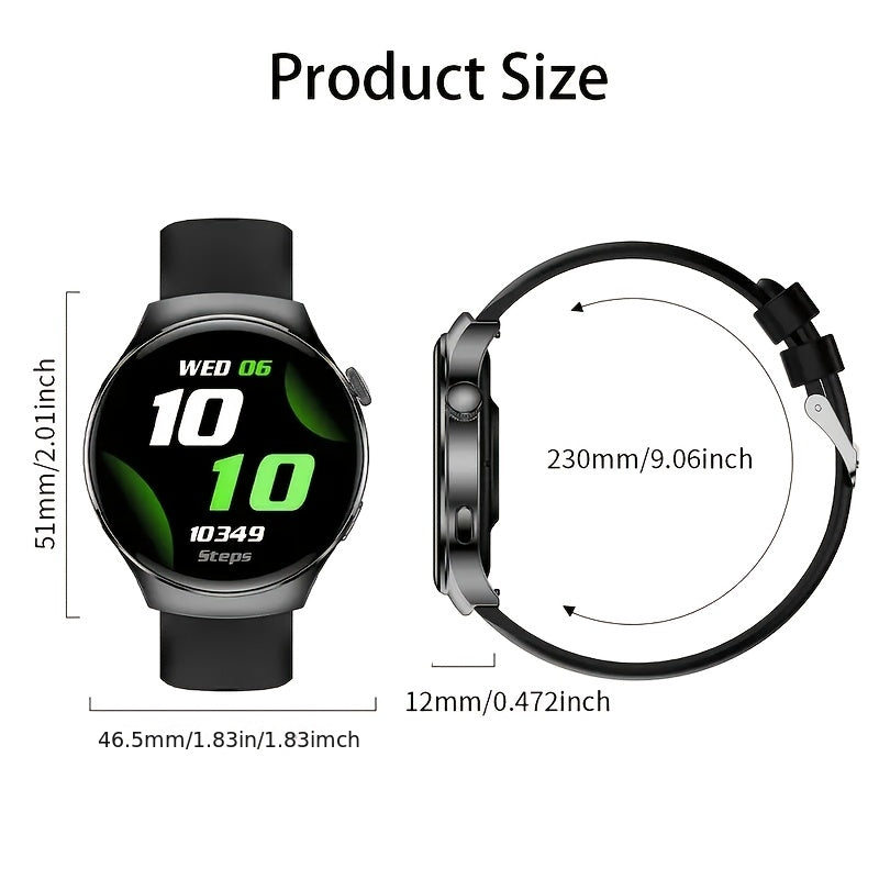 Valentine'S Day Gift - a Popular New Silicone Strap Smartwatch, Suitable for Both Men And Women, Capable of Making/Receiving Calls, Step Counting, Calorie Tracking, Multiple Sports Modes, Remote Camera Control, Music Playback, Alarm Reminders