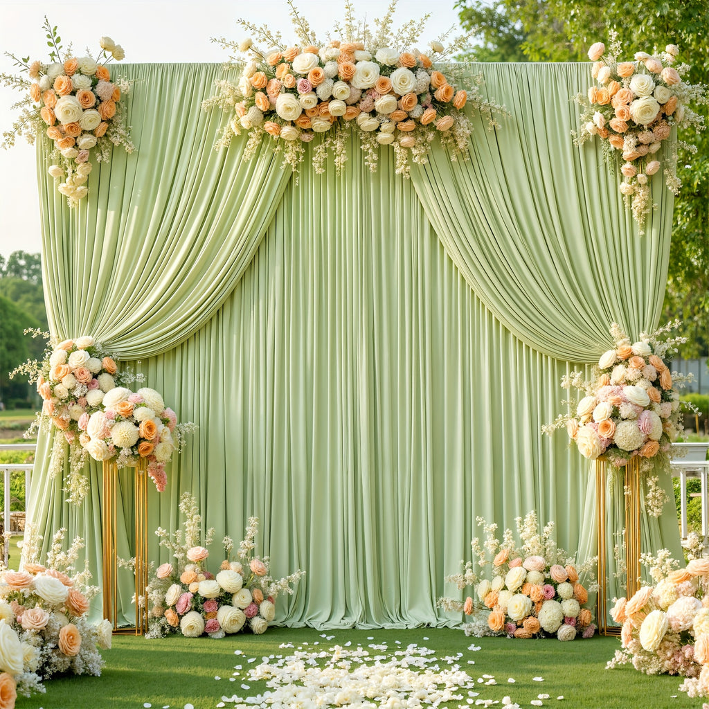 4pcs Elegant Backdrop Curtains - Soft & Smooth, Non-Transparent | Photo Backdrop & Party Decor for Weddings, Birthdays, Christenings