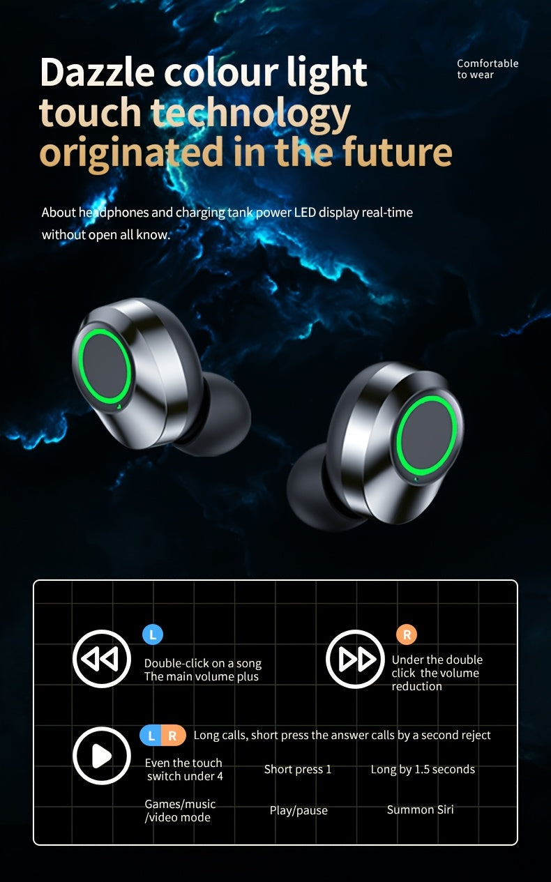 2026 New Wireless Earbuds: Bluetooth 5.4, 800mAh High-Capacity Battery for Long Battery Life, Stylish Mirror Design, Compatible with Smartphones, Suitable for Sports, Running, Fitness, Modern Headphones, Noise Isolation, Stylish Earbuds