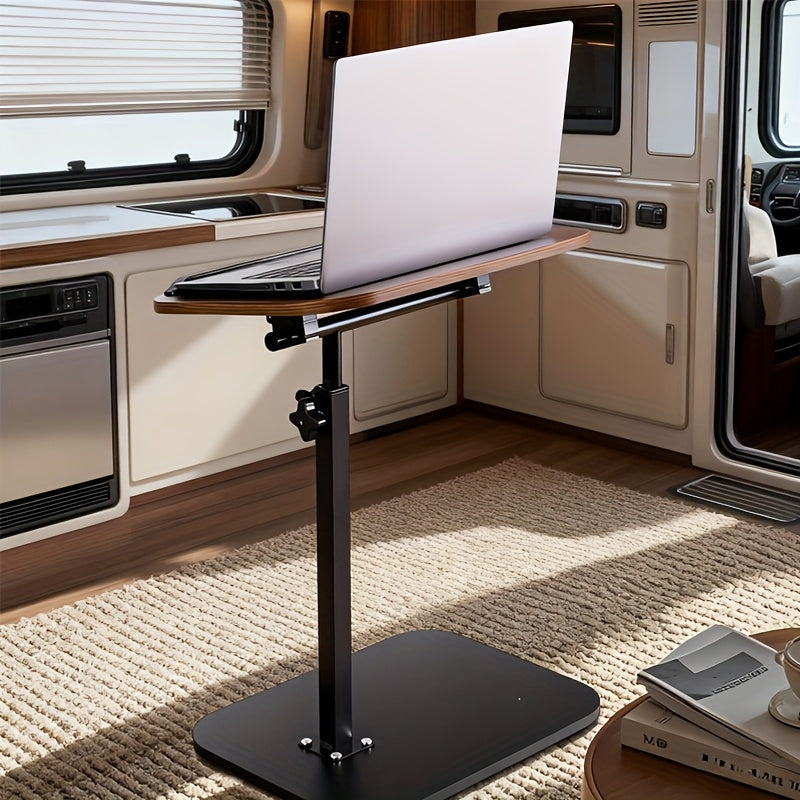 1. Rotatable And Adjustable Laptop Stand Desk for Bed - Black/Walnut, Featuring A Support Rod And Angle-adjustable Design, Perfect for Working On Sofas Or Beds, Breakfast Trays, Home Offices, Movie-watching Setups, And Easy Placement Anywhere