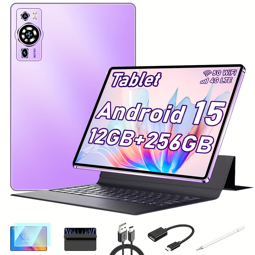 UXD A5 Android 15 Tablet 10.1-inch IPS Display, 12GB RAM, 256GB ROM, 1TB ROM Expansion Support, Supports 4G LTE/ WiFi, Octa-core Processor, 6000mAh Battery, Complete With Keyboard, Mouse, Stylus, Protective Case And Full Suite Of Accessories