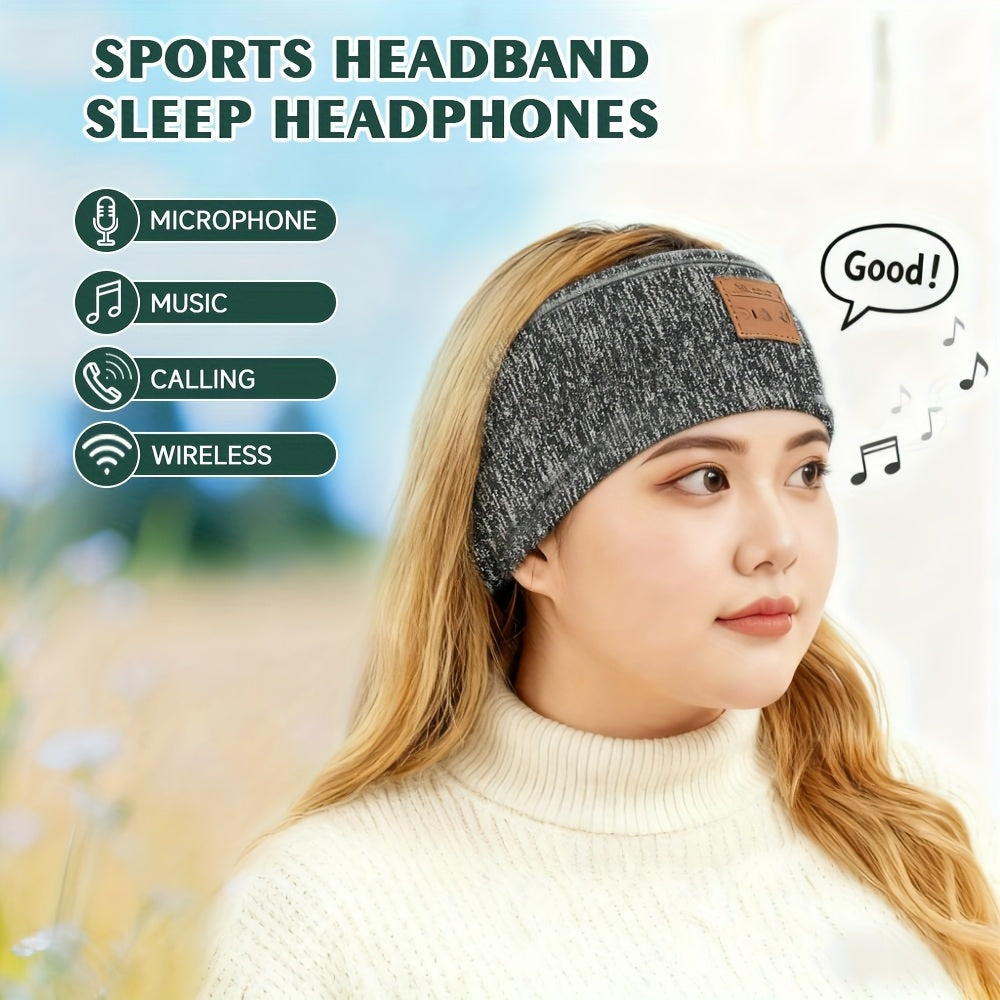 1pc Wireless Sports Headphones, Synthetic Leather Closed-Back Earphones with Active Noise Cancellation, Detachable Cable, Push Button Media Control, Non-High Quality, for Yoga, Fitness, and Calling - Lithium Polymer Battery, Type-C Charging, No