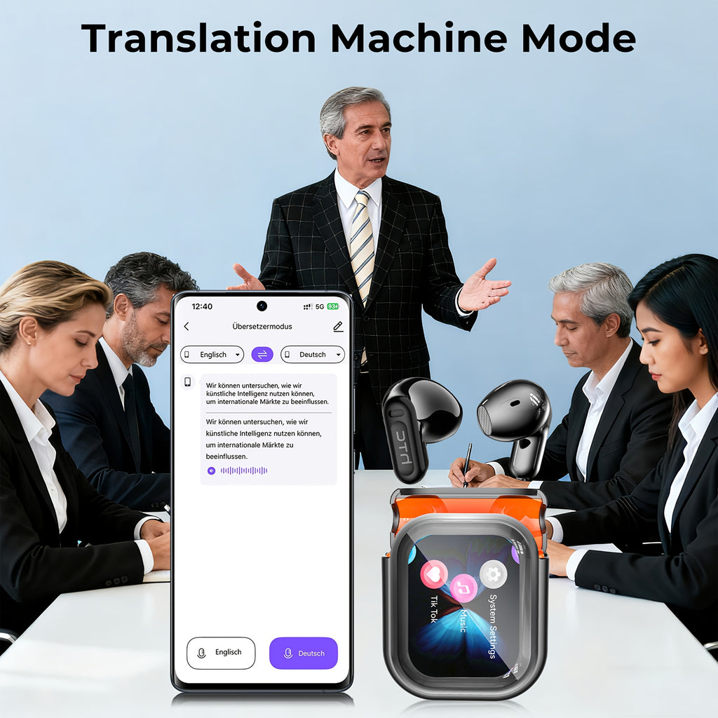 HTC NE20 AI Translation Earbuds, 136 Languages Bidirectional Real-Time Translation, True Wireless Bluetooth Earbuds, 2026 New Model, Essential for Business and Travel, Supports LDAC High-Definition Sound Quality, 30mAh Battery Capacity, 4-Hour Talk