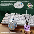 34 Lighting Effects True Mechanical Keyboard And Mouse Combo, High Aesthetic & Stylish, Hot-Swappable Blue Switches, Retro Style, USB Wired, for Desktop Laptop Windows Mac OS, Christmas Gift for Boyfriend Girlfriend