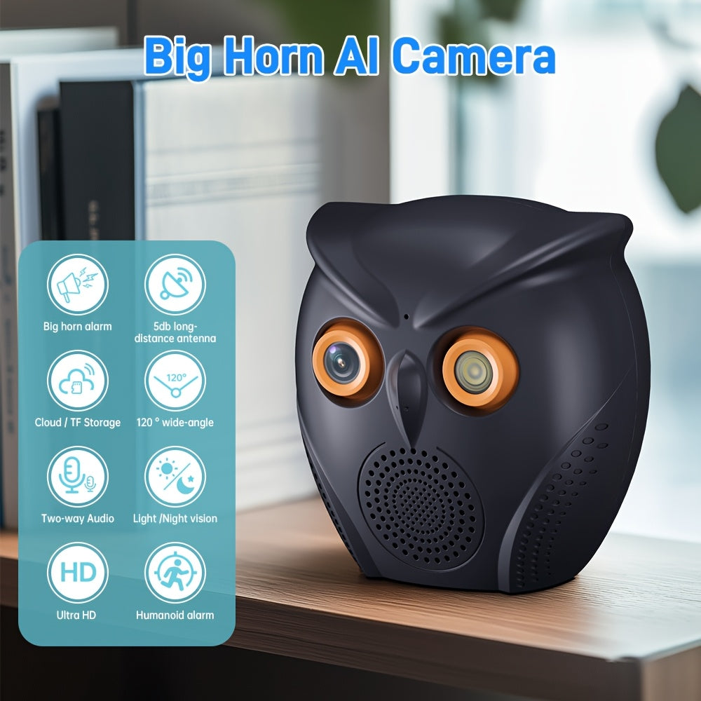 2pcs Owl-Shaped for Home Security Camera HD Surveillance, Smart Human Detection, USB Powered, Wireless Monitoring for Home & Small Stores, Alarm System, for Home Security Solution | Owl Design | Smart Surveillance