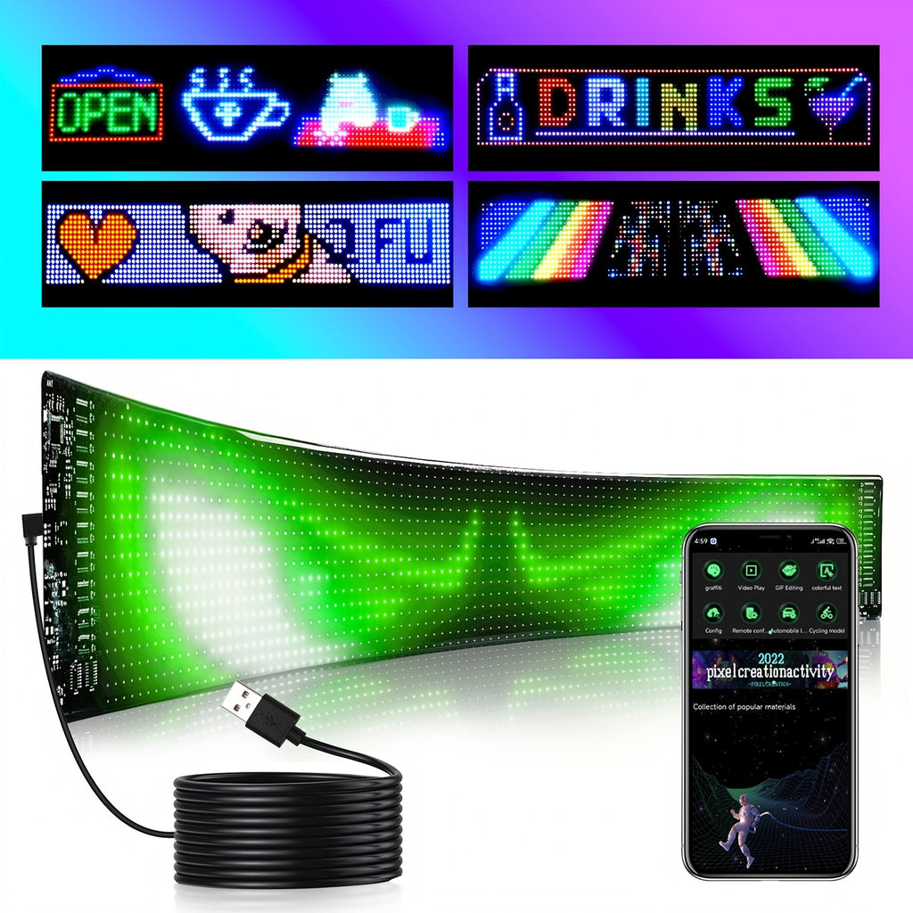 Premium Usb-Powered LED Light Panels for Vehicles, Featuring Vibrant Soft Light Screens And App Control, Car Decorations, a Distinctive Eye-Shaped Design, Various LED Displays, Smart Lighting Operable Via Smartphones
