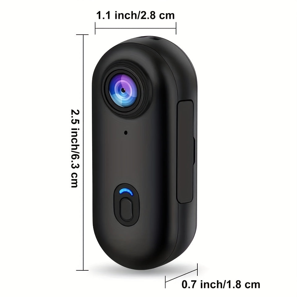 4K 1080P Thumb Action Camera, HD Sports Camera, Automatic Exposure, TF Card Compatible, 800mAh Battery, Rechargeable Lithium-Polymer, Ideal for Cycling, Hiking, Sports Enthusiasts