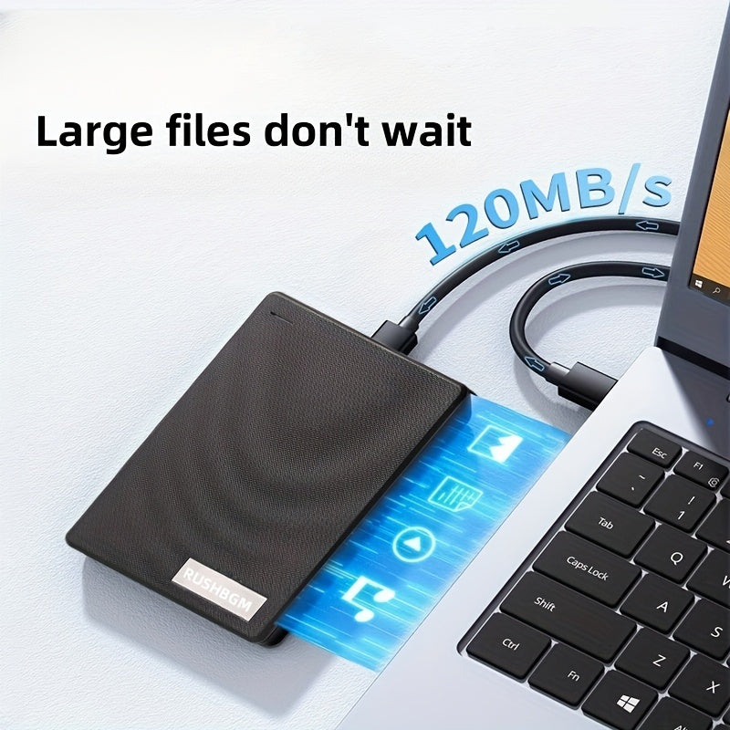 4TB High Speed Portable External Hard Drive USB 3.0 - Tool-Free Installation, PC/ Laptop/Office Large Capacity HDD, Exfat File System, /Video/Music Extended Backup (Black), Portable Storage Drive, Office Data Storage, Stylish Design
