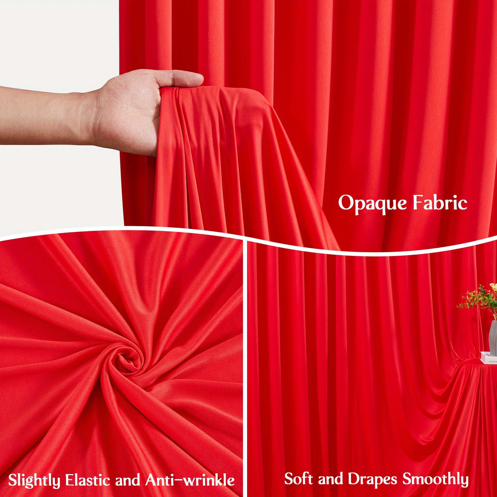 4pcs Of 5ft*10ft Elegant Polyester Spandex Photography Background Cloth, Banquet Decoration Curtains with Pole Bags, Soft And Smooth, Wear-resistant And Wrinkle-resistant, Suitable for Weddings, Birthdays, Banquets, Balls And Other Activities.
