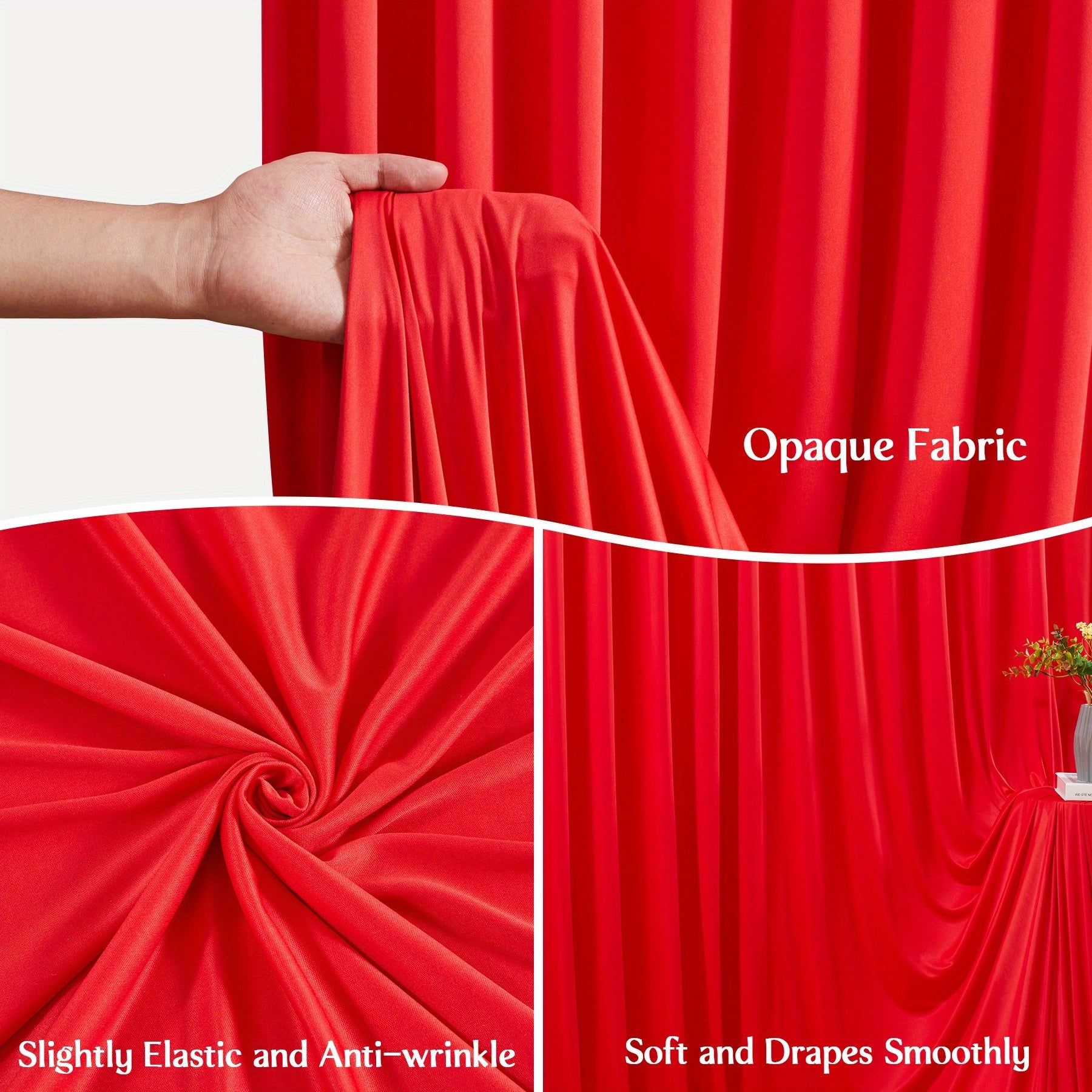 4pcs Of 5ft*10ft Elegant Polyester Spandex Photography Background Cloth, Banquet Decoration Curtains with Pole Bags, Soft And Smooth, Wear-resistant And Wrinkle-resistant, Suitable for Weddings, Birthdays, Banquets, Balls And Other Activities.
