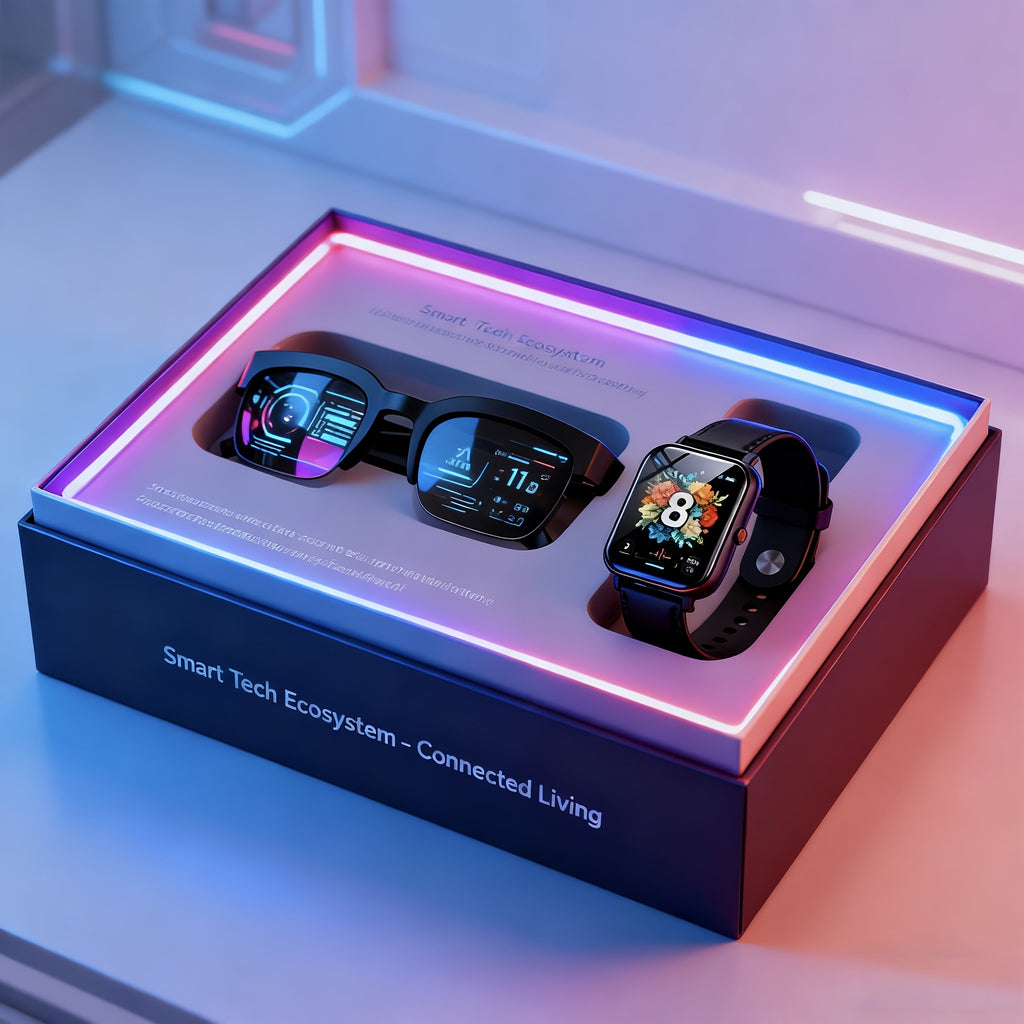 [Smart Watch Set] 2026 Smart 2pcs Set (Smart Glasses + Smart Watch) Sports Smart Watch, 1.83-Inch Full Touch Screen Display, Support Wireless Calling/Information Reminders, Multiple Sports Modes, Sedentary Reminders, Metal Body, Sports Pedometer, Wireless