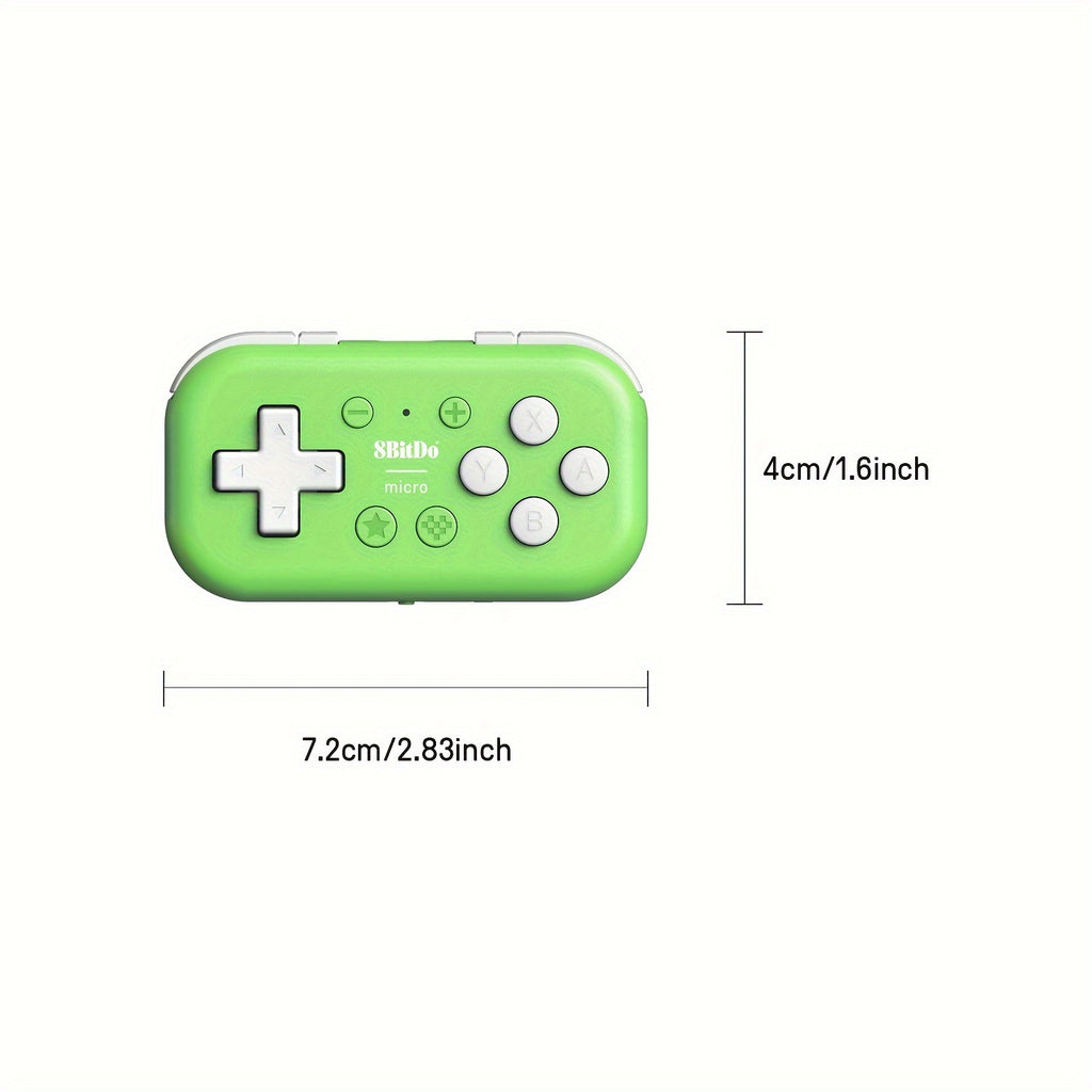 8BitDo Micro BT Gamepad Pocket-sized Mini Controller For Switch, Android, And Raspberry Pi, Supports Keyboard Mode (Green)