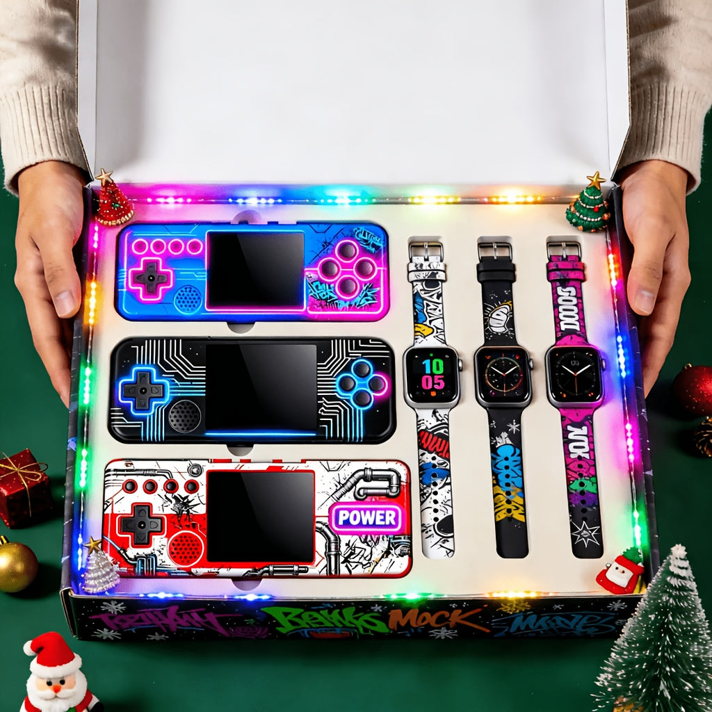 2026 New Portable Retro Handheld Game Console + Smart Watch Set, High-definition Screen, Classic Game Controller, Portable Game Artifact, The Best for Friends/family/lovers (birthday/Valentine's Day/Christmas Gifts), Men's Gift, No Gift Box