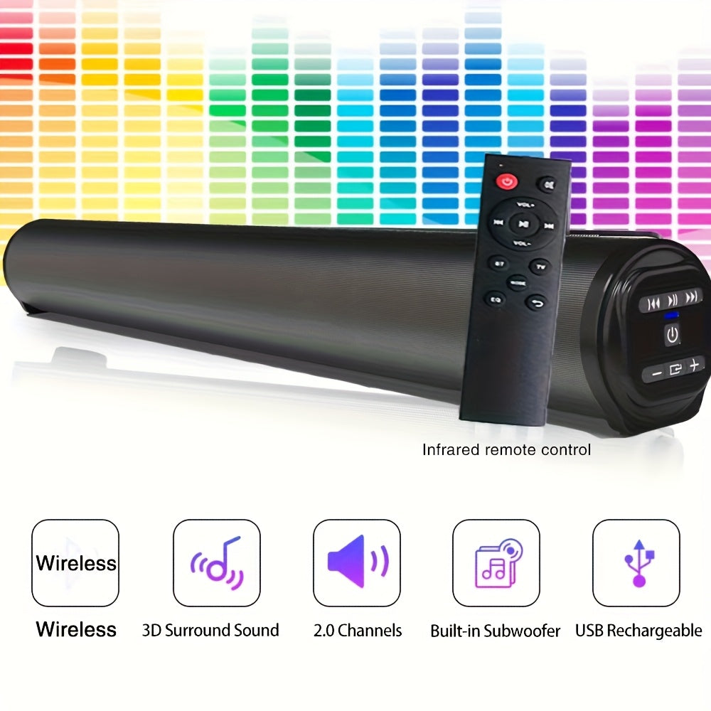 [Home Theater] A Complete Set of Television Speakers Featuring a Surround Sound Stick Wireless Subwoofer Designed for Home Theater Use, Including a Remote Control. This Wireless Surround Sound Amplification System Comes with Four Subwoofers And Two Air Du
