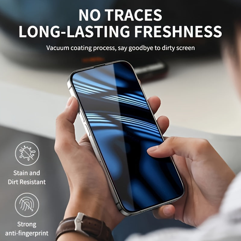 A Pack Of 5 Ultra-High-Definition Tempered Glass Screen Protectors, for iPhone 17 Pro Max/16 Pro Max/15 Pro Max 17 Air 17 16 16E 15 14 13 12 11 Plus Xs Max X, Easy to Apply, 9H+ Tempered Glass Film, Fingerprint Resistant