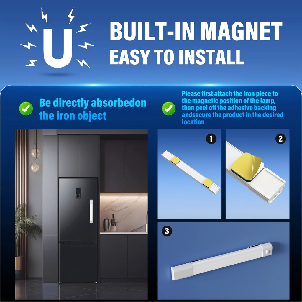 Intelligent LED Cabinet Lighting with Three Color Settings, Motion Sensor Switch, 5V USB, Ideal for Use in Cloakrooms, Living Areas, And Kitchens