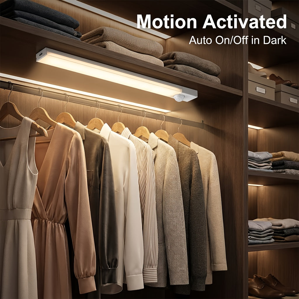 [Smart LED Motion Sensor] 6pcs Smart LED Motion Sensor - Dimmable Cabinet Light, USB Charging Smart Night Light, 3 Adjustable Modes, Night Light, Suitable For Bedroom, Stairs, Kitchen, Piano Room, And Dance Studio, Bedhead Reading Light | Indoor Sports Ca