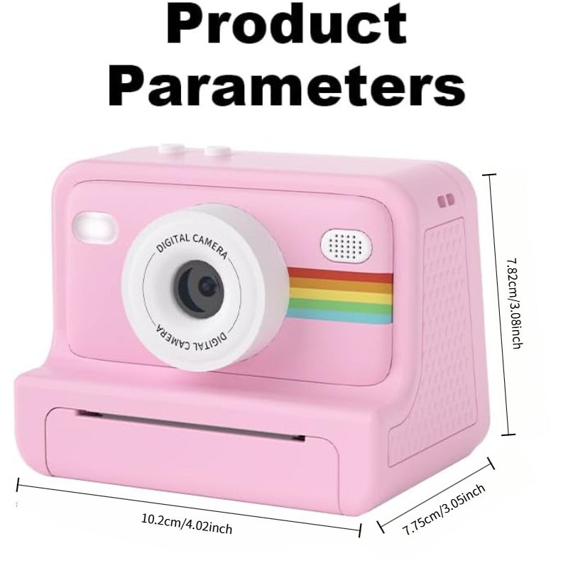 Portable Instant Photo Digital Camera, 1-Second Instant Photo Printing, Video Selfie Camera, 1080P HD Screen, Supports Photo Printing, Photography, USB Cable, Lanyard, Three Rolls of Print Paper, Holiday Birthday Gift, Portable Travel Printing