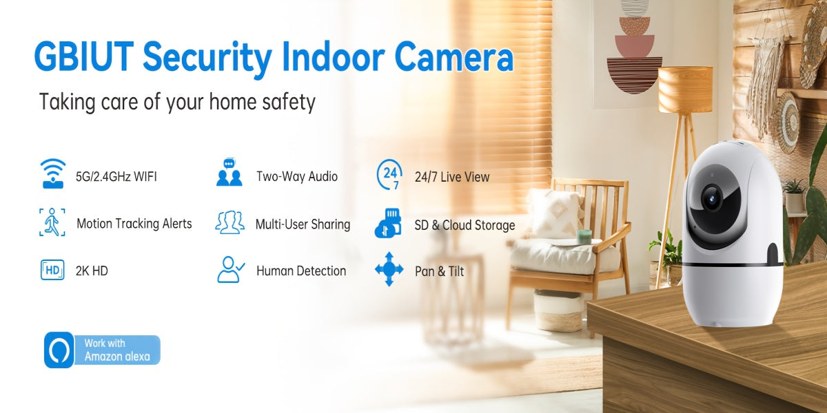 [For Home Security] 4MP Security Camera With Installation, Human Tracking & Motion Detection, 360° Rotatable Dual-Channel, 2-Way Audio, Color Night Vision, Compatible For For Home WiFi/5G, App-Controlled Indoor Surveillance Camera