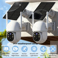 2-Pack Waterproof Outdoor HD Security Cameras IP54-Rated, Solar-Powered Wireless Cameras Featuring AI Human Detection HD Color Night Vision Dustproof & Waterproof Two-Way Audio Communication Rain-Resistant Design Outdoor Waterproof Security Cameras