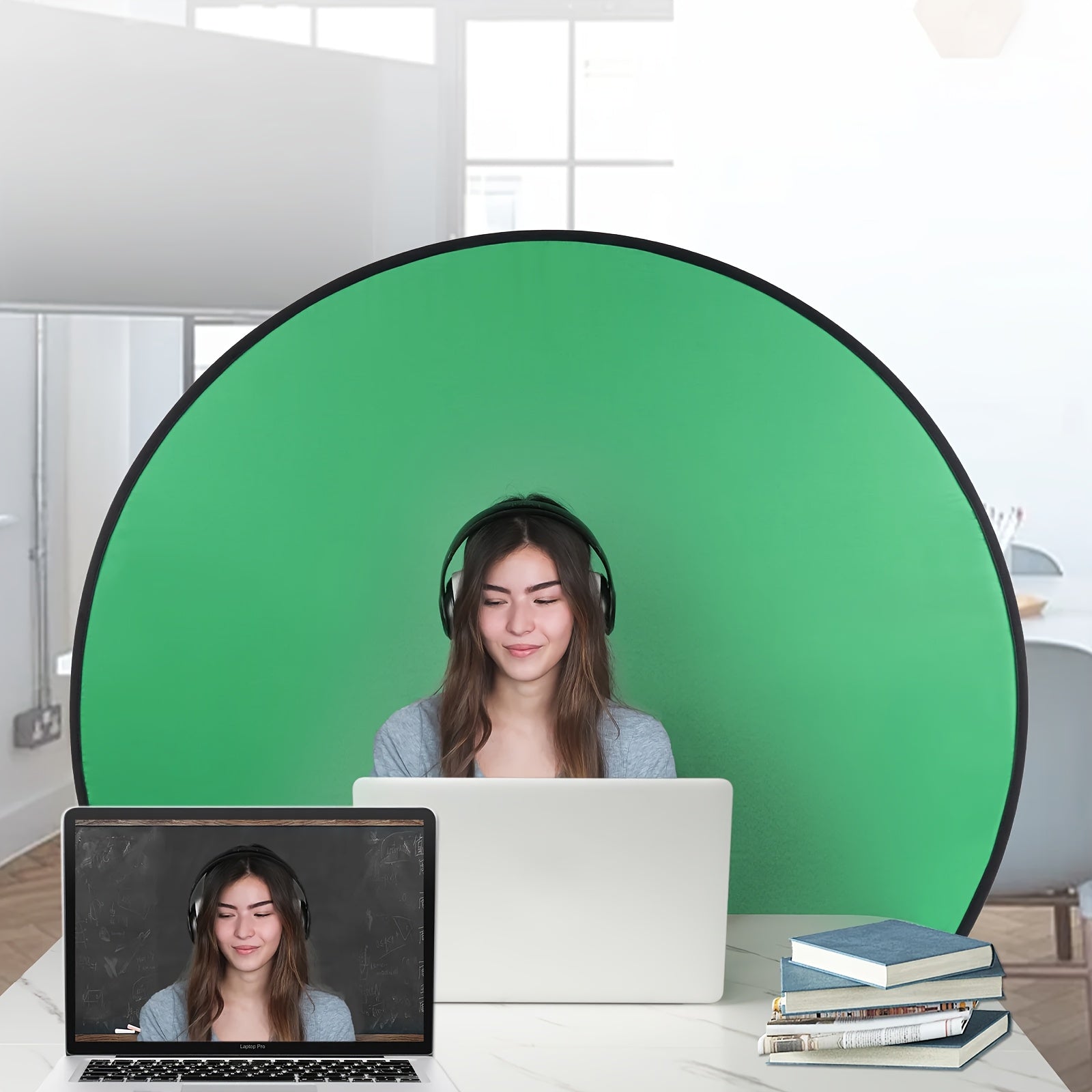 VINCI folding studio live broadcast room props background frame green screen, suitable for live photography, photography, e-sports games, live speeches, company meetings, home office and other scenes