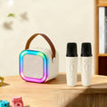 [Ideal Gift] High-Value Portable Speaker, A 3pcs Set Including One Speaker And Two Microphones, With A Large 1200mAh Battery. Ideal For Family Gatherings, KTV Sessions With Friends, And The Top Choice For Gifts