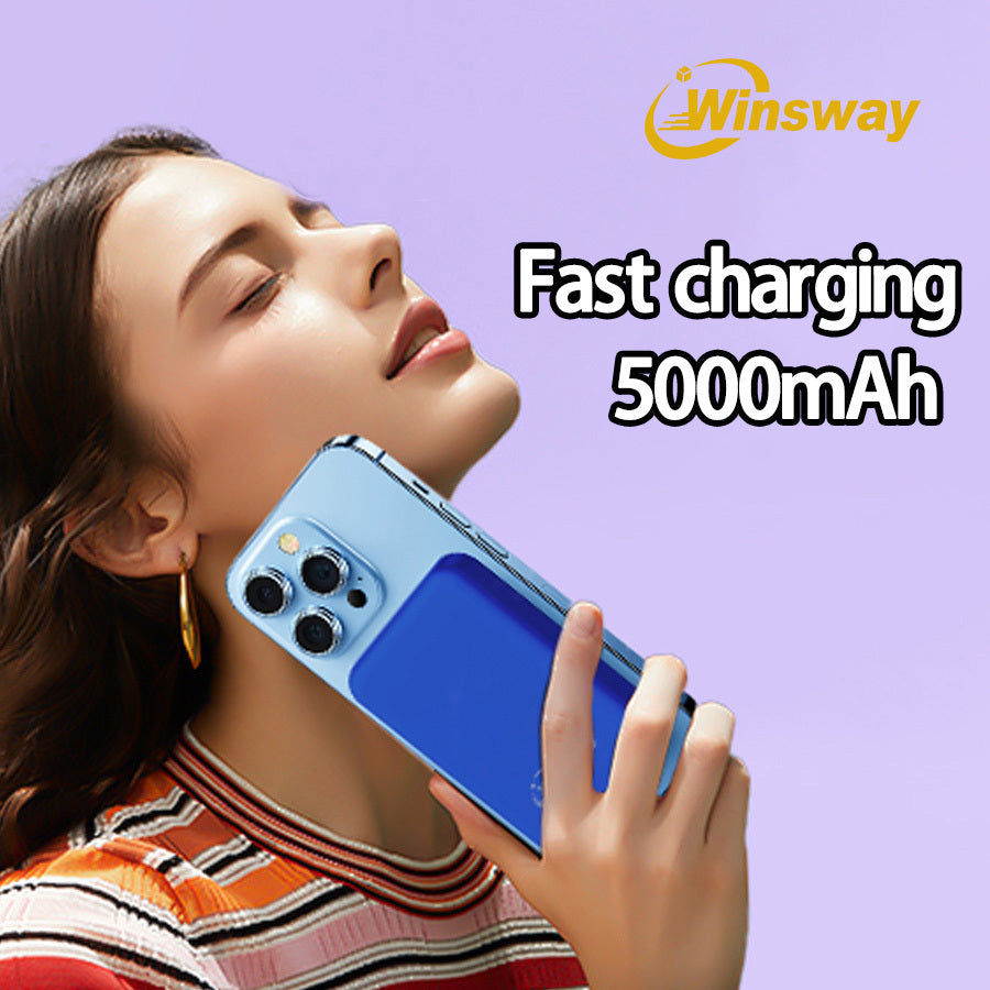 Winsway 5000mAh magnetic mini mobile power bank, supports PD and QC 3.0 fast charging, colorful and versatile, suitable for iPhone 17/16/15/14/13 series