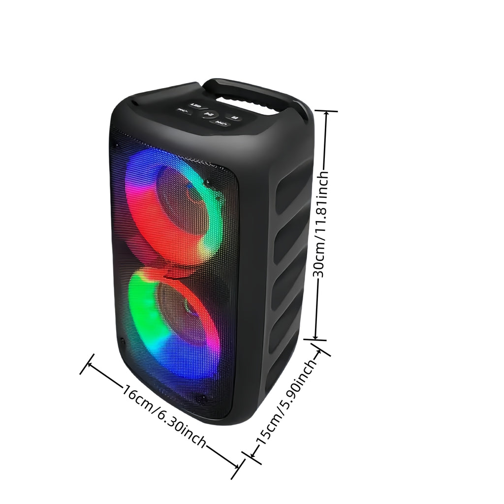 Bluetooth speaker, wireless speaker, karaoke machine with 1 wired microphone or 1 wired microphone+1 wireless microphone, adult portable speaker, PA system with LED lights singing karaoke speaker, supports TF card/USB, AUX input, TWS suitable